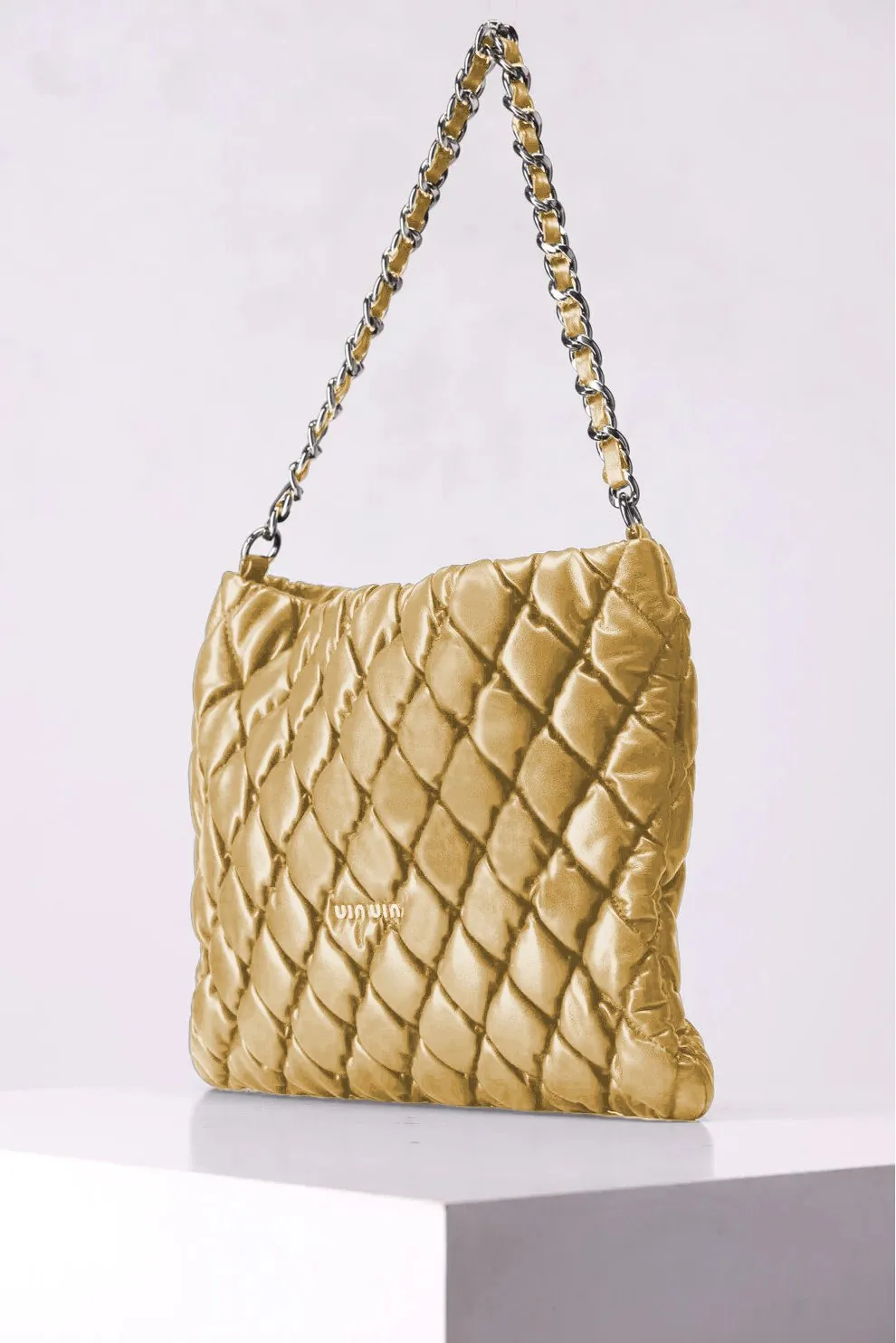 2 Pcs Premium Leather Rhomboids Shoulder Tote Bag