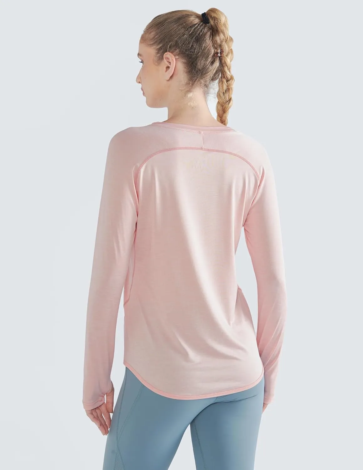 4-Pack: Womens Long Sleeve Athletic Tops with Thumb Holes – Dry Fit Active Crewneck Workout Tees