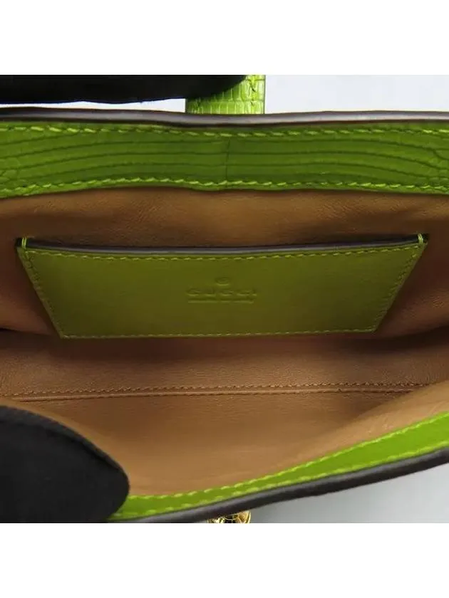 675799 Lime lizard leather Jackie mini tote bag shoulder strap