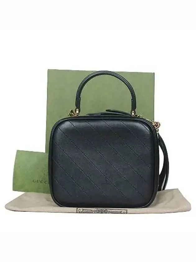 744434 Black Leather Blondie Top Handle Tote Bag Shoulder Strap 2WAY