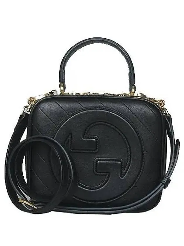 744434 Black Leather Blondie Top Handle Tote Bag Shoulder Strap 2WAY