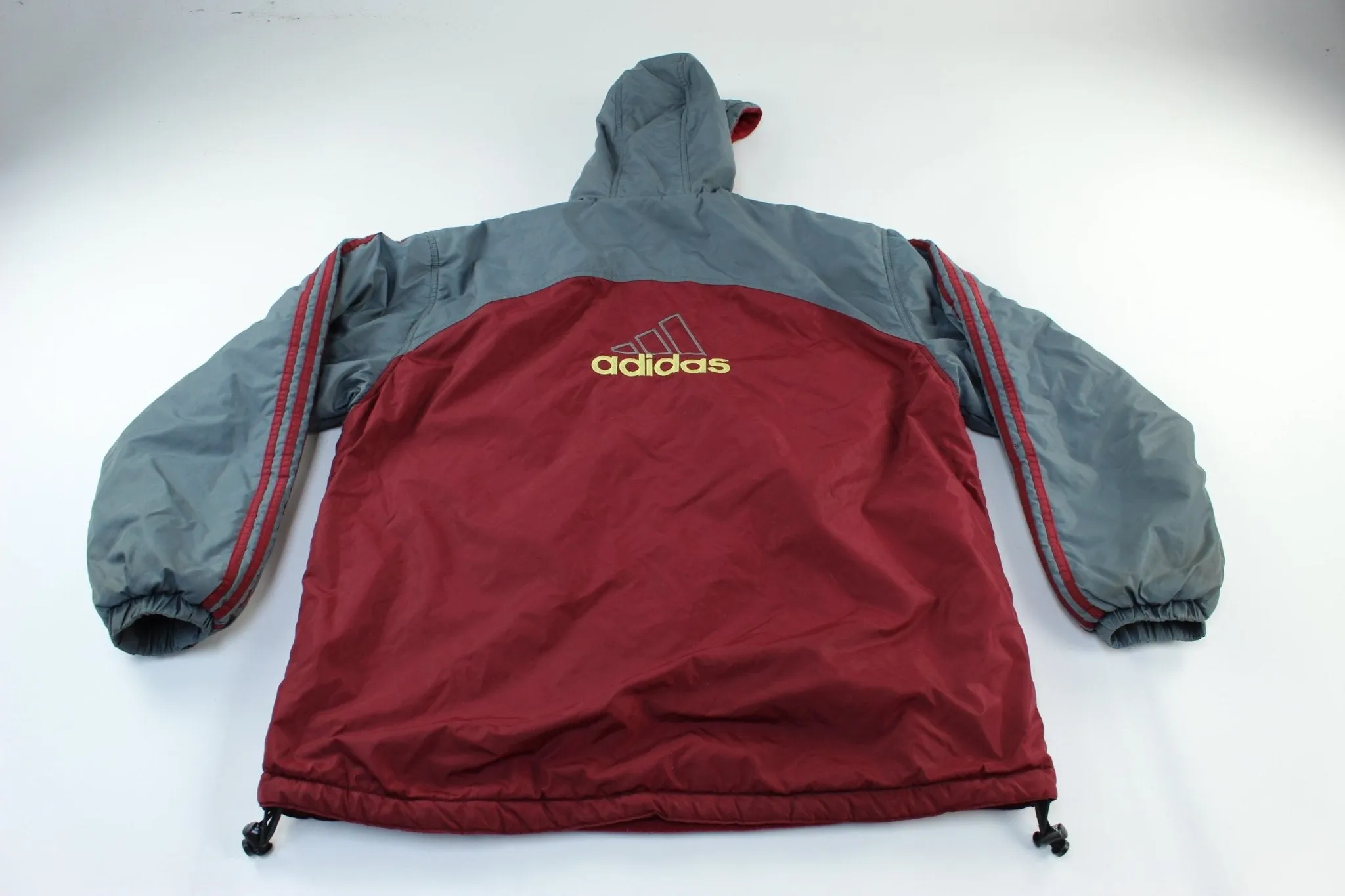 Adidas Embroidered Logo Maroon & Grey Jacket
