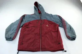 Adidas Embroidered Logo Maroon & Grey Jacket