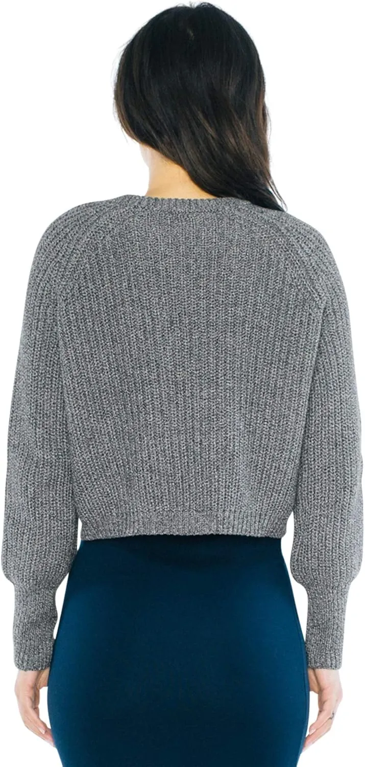 American Apparel Women's Cropped Fisherman Long Sleeve Pullover