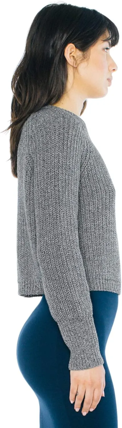 American Apparel Women's Cropped Fisherman Long Sleeve Pullover