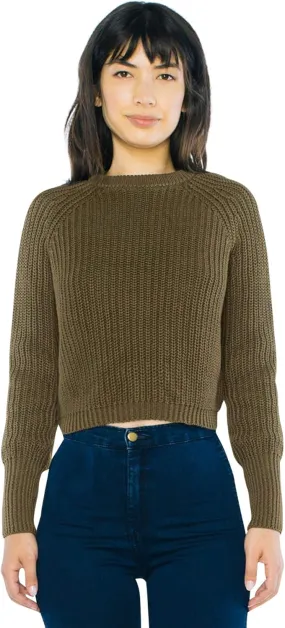 American Apparel Women's Cropped Fisherman Long Sleeve Pullover