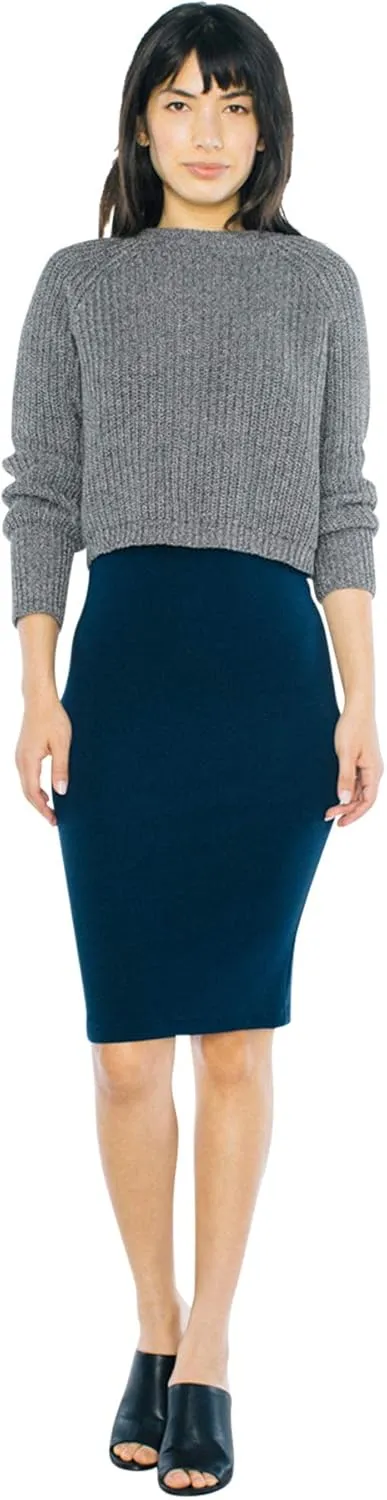American Apparel Women's Cropped Fisherman Long Sleeve Pullover