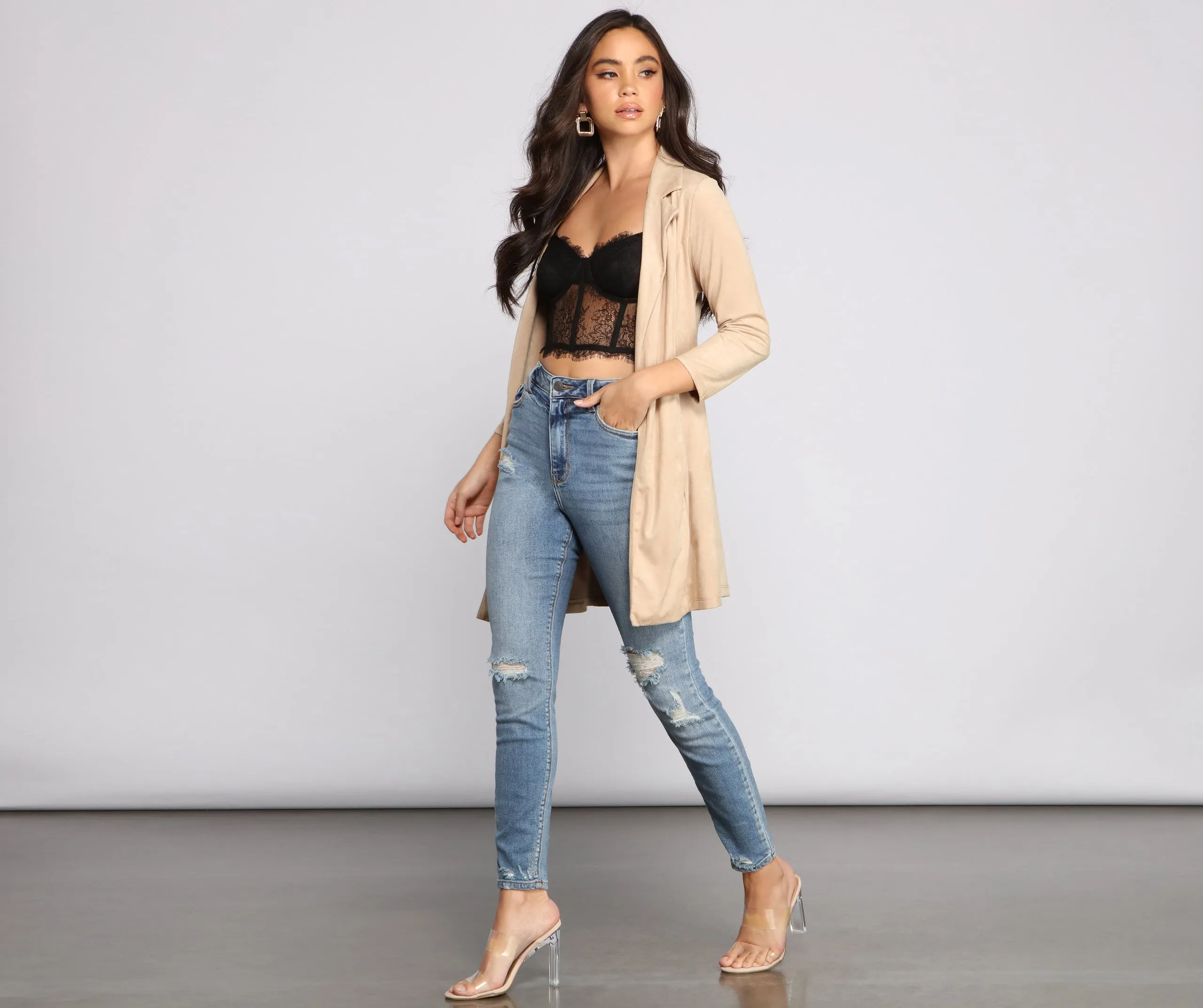 Another Level Faux Suede Blazer