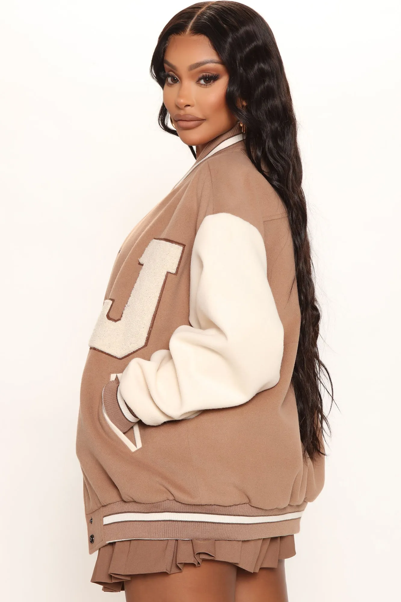 Best In Class ″J″ Varsity Jacket - Mocha/combo