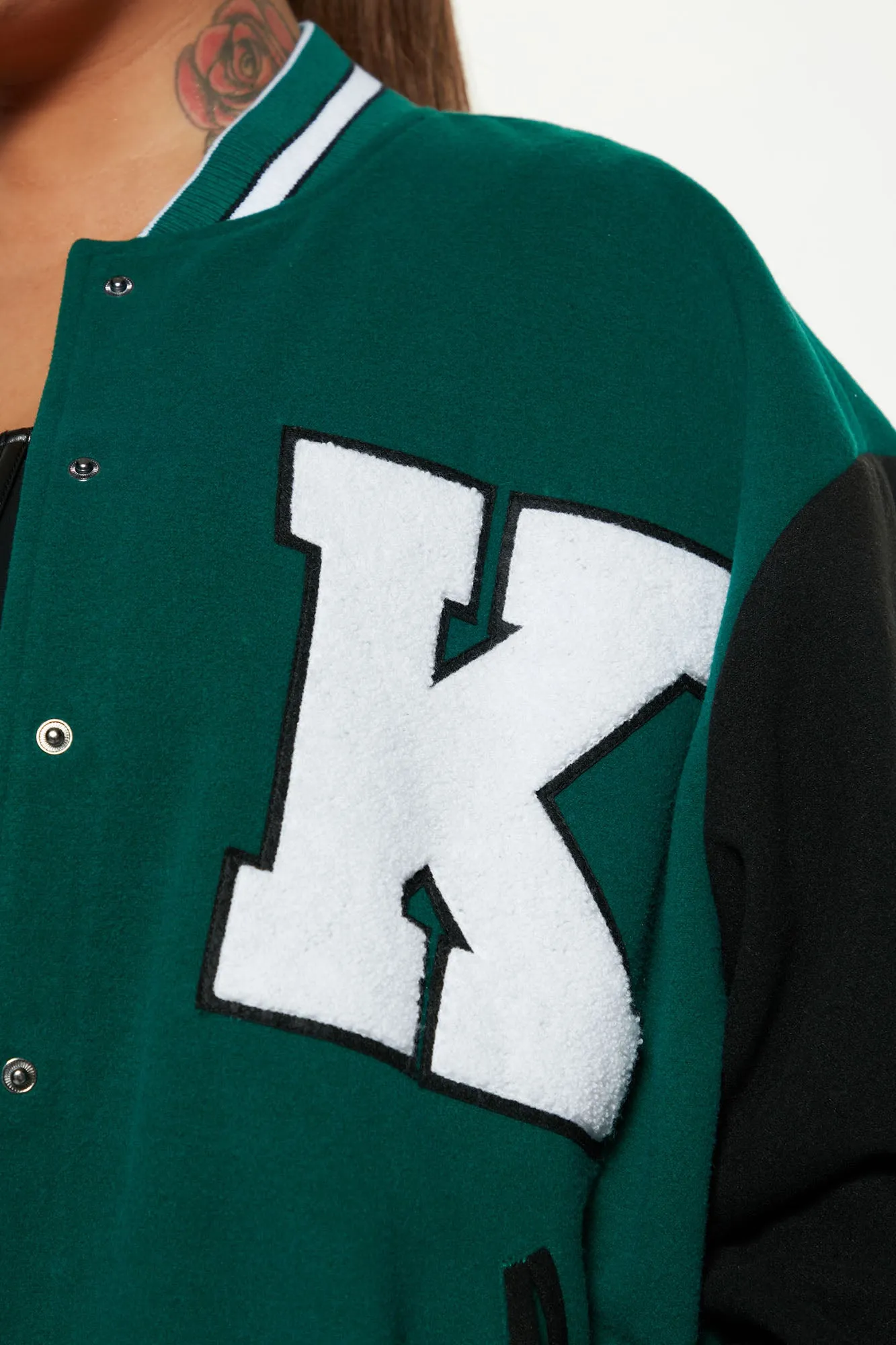 Best In Class ″K″ Varsity Jacket - Green/combo
