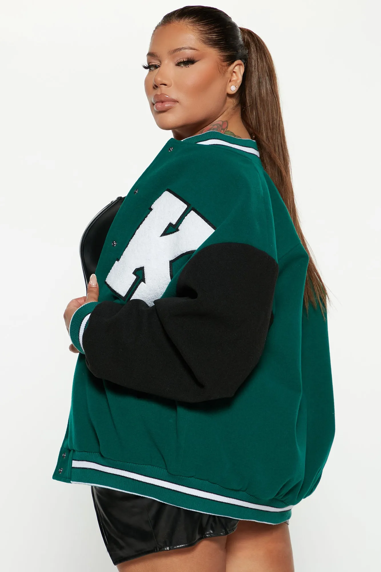 Best In Class ″K″ Varsity Jacket - Green/combo
