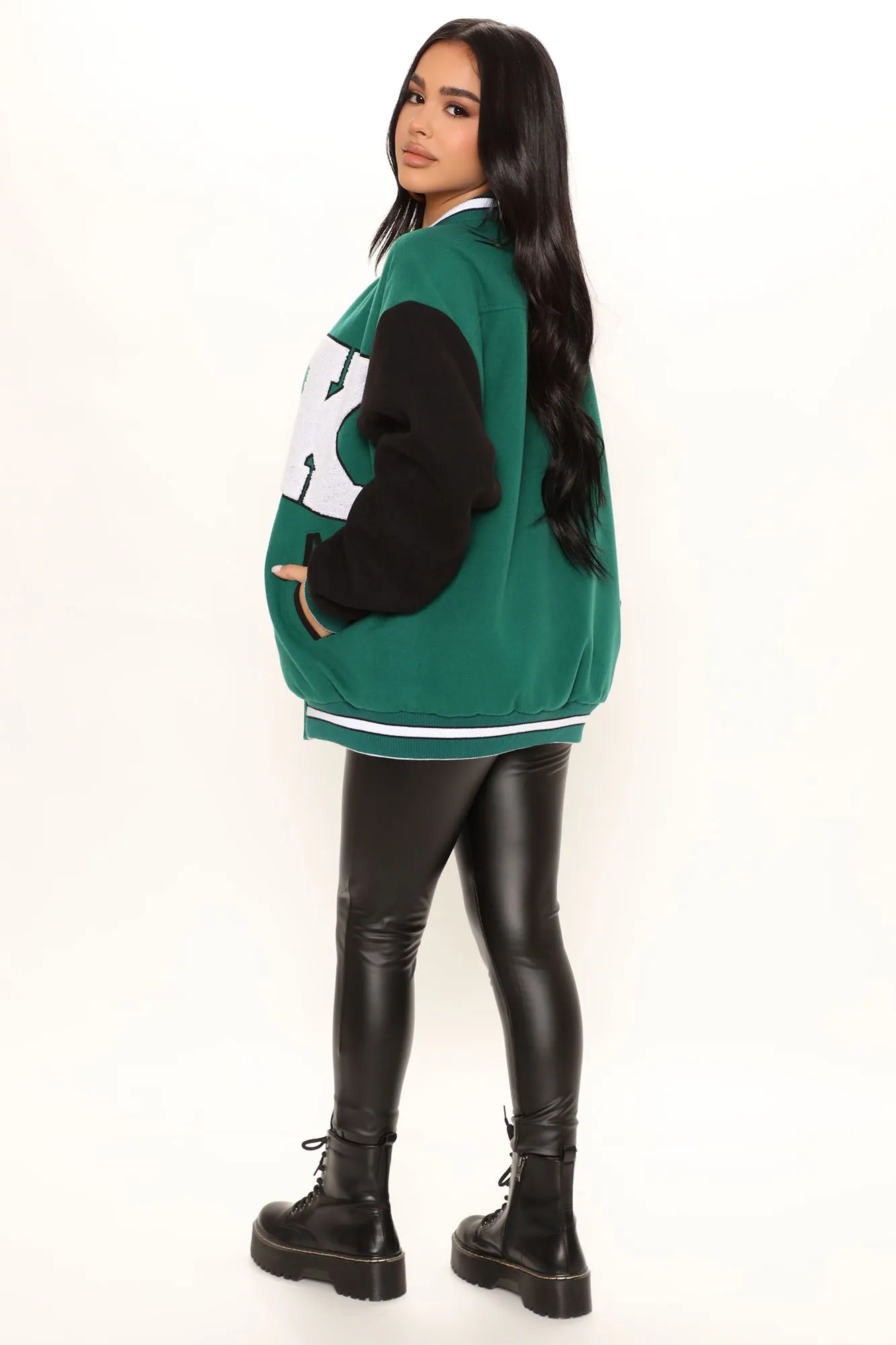 Best In Class ″K″ Varsity Jacket - Green/combo