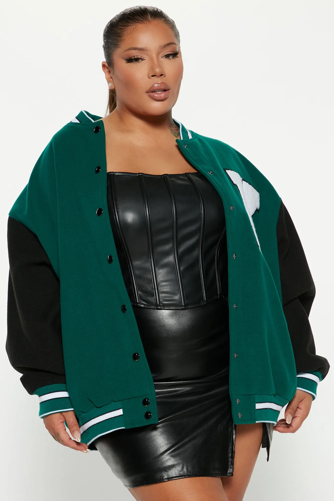 Best In Class ″K″ Varsity Jacket - Green/combo