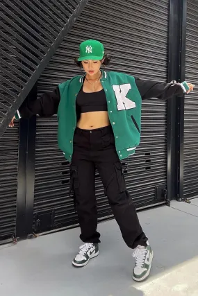 Best In Class ″K″ Varsity Jacket - Green/combo