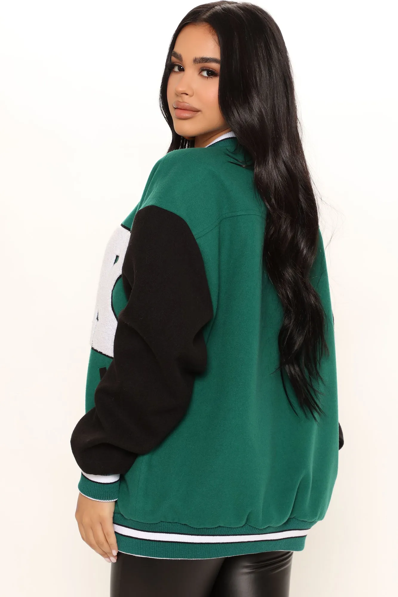 Best In Class ″K″ Varsity Jacket - Green/combo