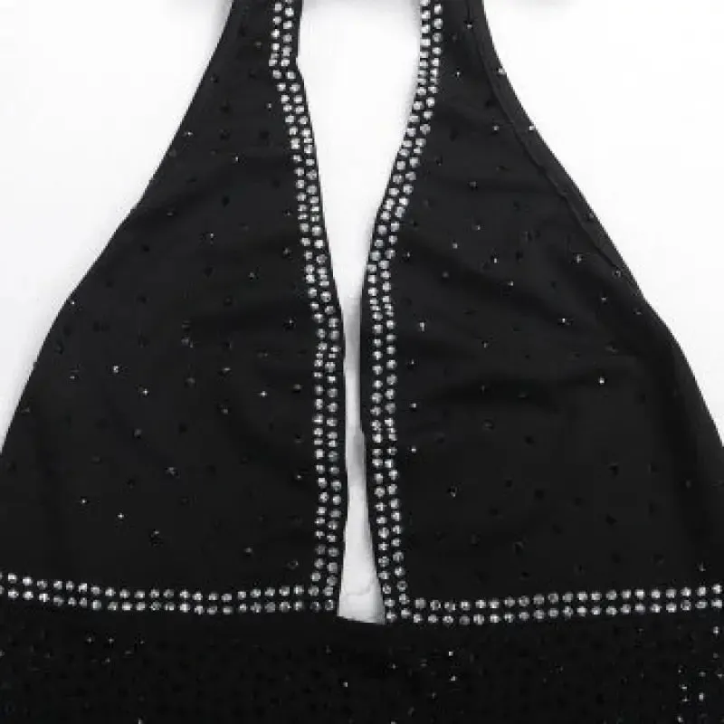Best of The Sea Rhinestone Halter-Neck Fishtail Maxi Dress