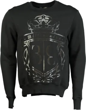 Billionaire Black Crew Neck Sweatshirt UK S