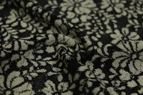 Black & Cream Floral Lace Polyester Fabric
