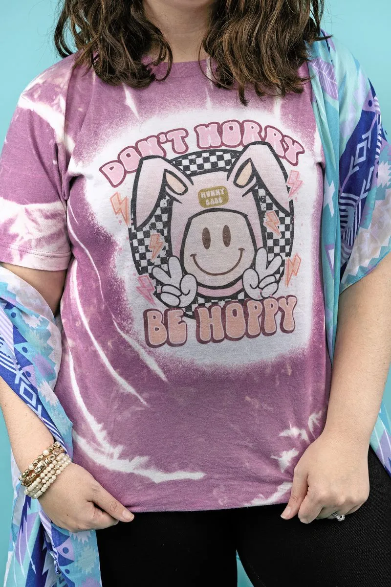 Bleached Don't Worry Be Hoppy Easter Unisex Blend Tee