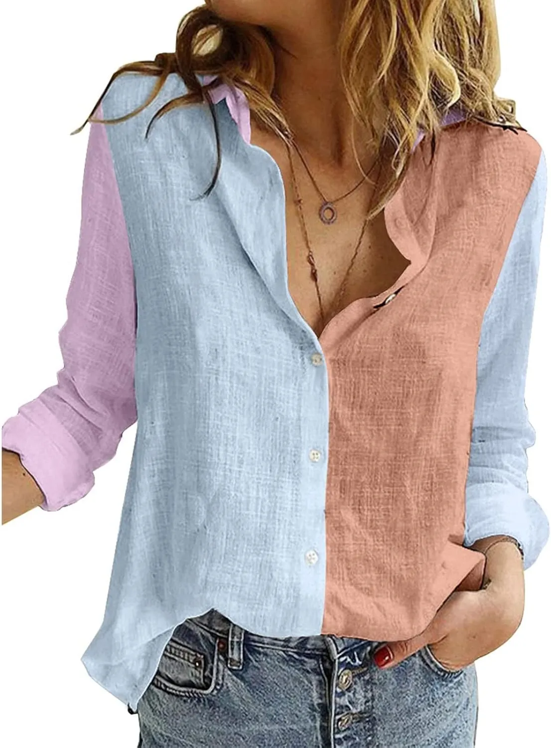 Blouses & Button-Down Shirts Women Long Sleeve Blouse Summer Dressy Tops Beach Hawaiian T-Shirt Vacation Outfits