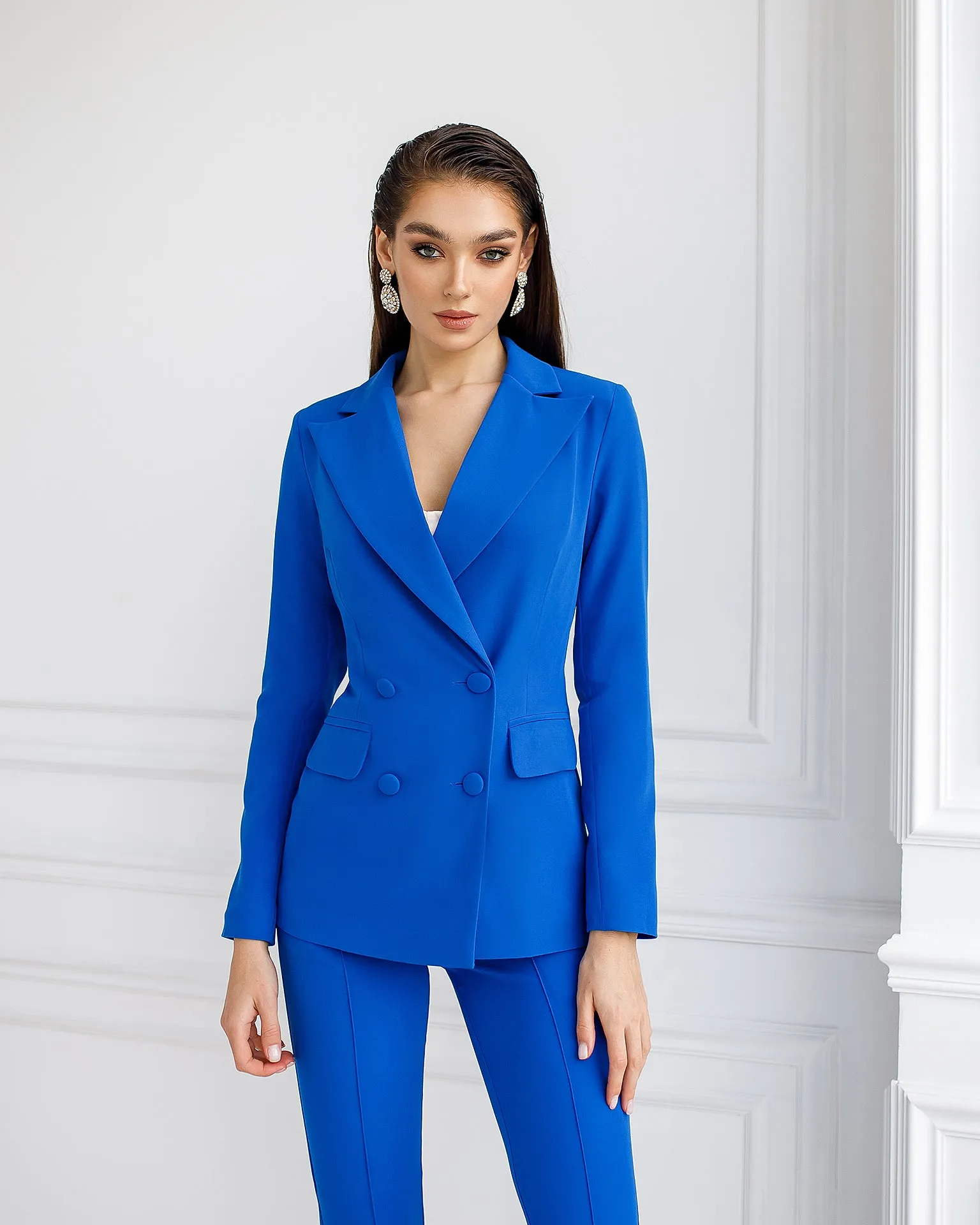 Blue Double-Breasted Suit 2-Piece