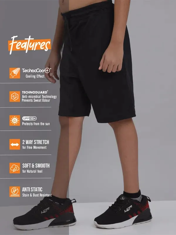 Boys Solid Slim Fit Shorts with TECHNO COOL 