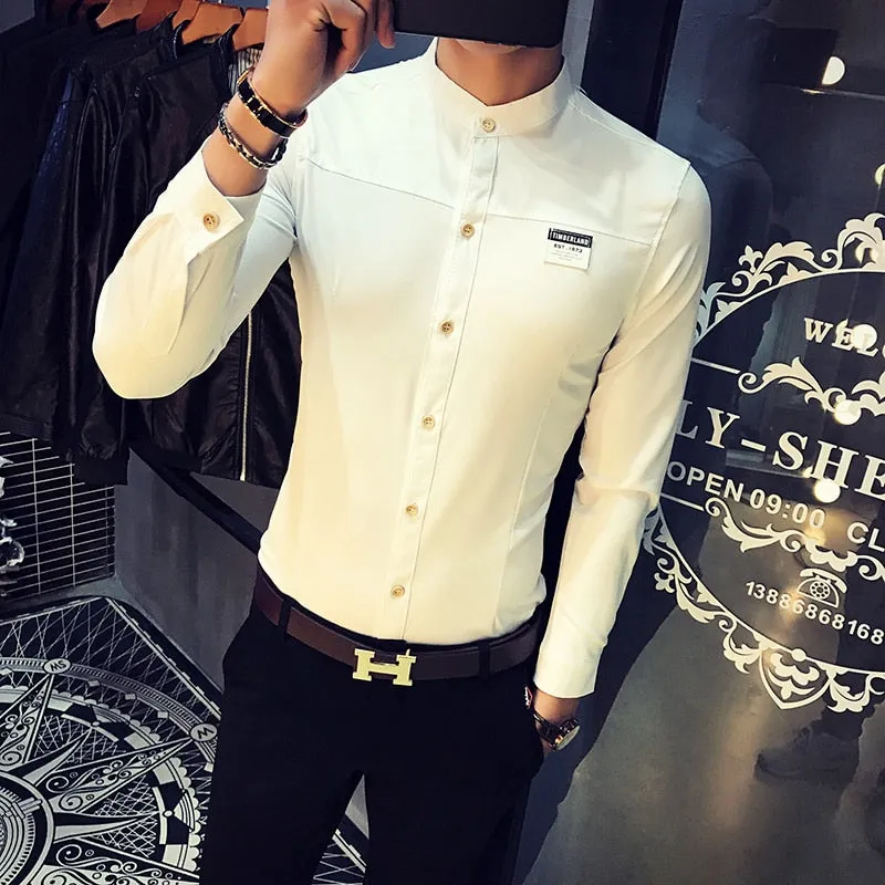 British Long Sleeve Turn Down Collar Casual Shirts