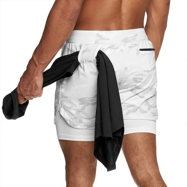 Camo Running Shorts Men 2 In 1