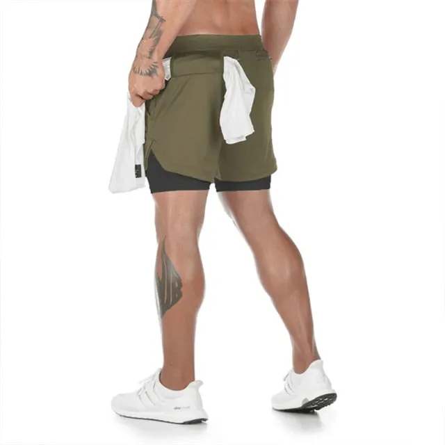 Camo Running Shorts Men 2 In 1