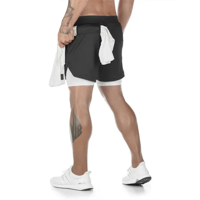 Camo Running Shorts Men 2 In 1