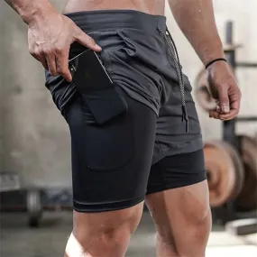 Camo Running Shorts Men 2 In 1