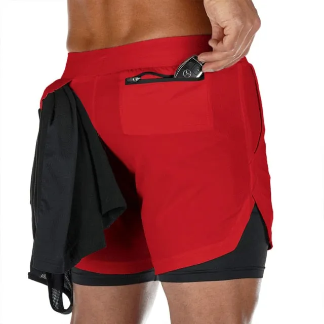 Camo Running Shorts Men 2 In 1