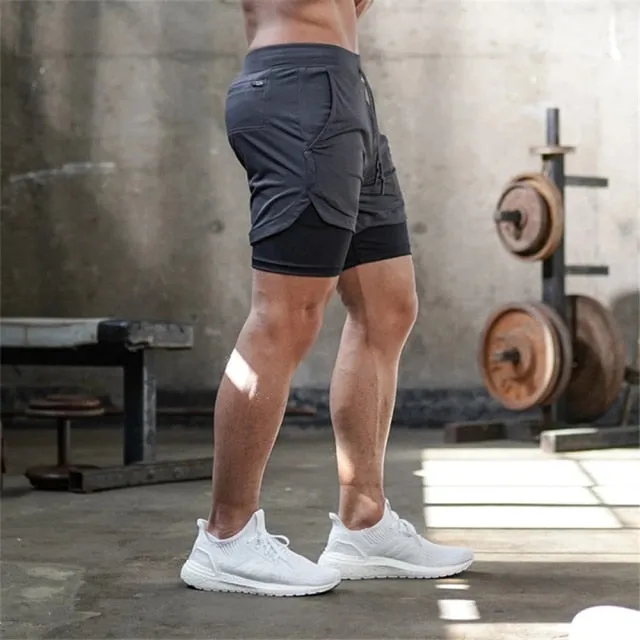 Camo Running Shorts Men 2 In 1