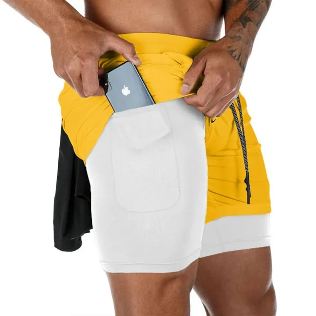 Camo Running Shorts Men 2 In 1