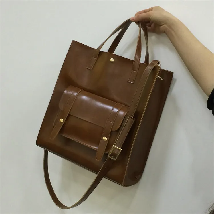 Chocolate Designer Crossbody Tote Bag