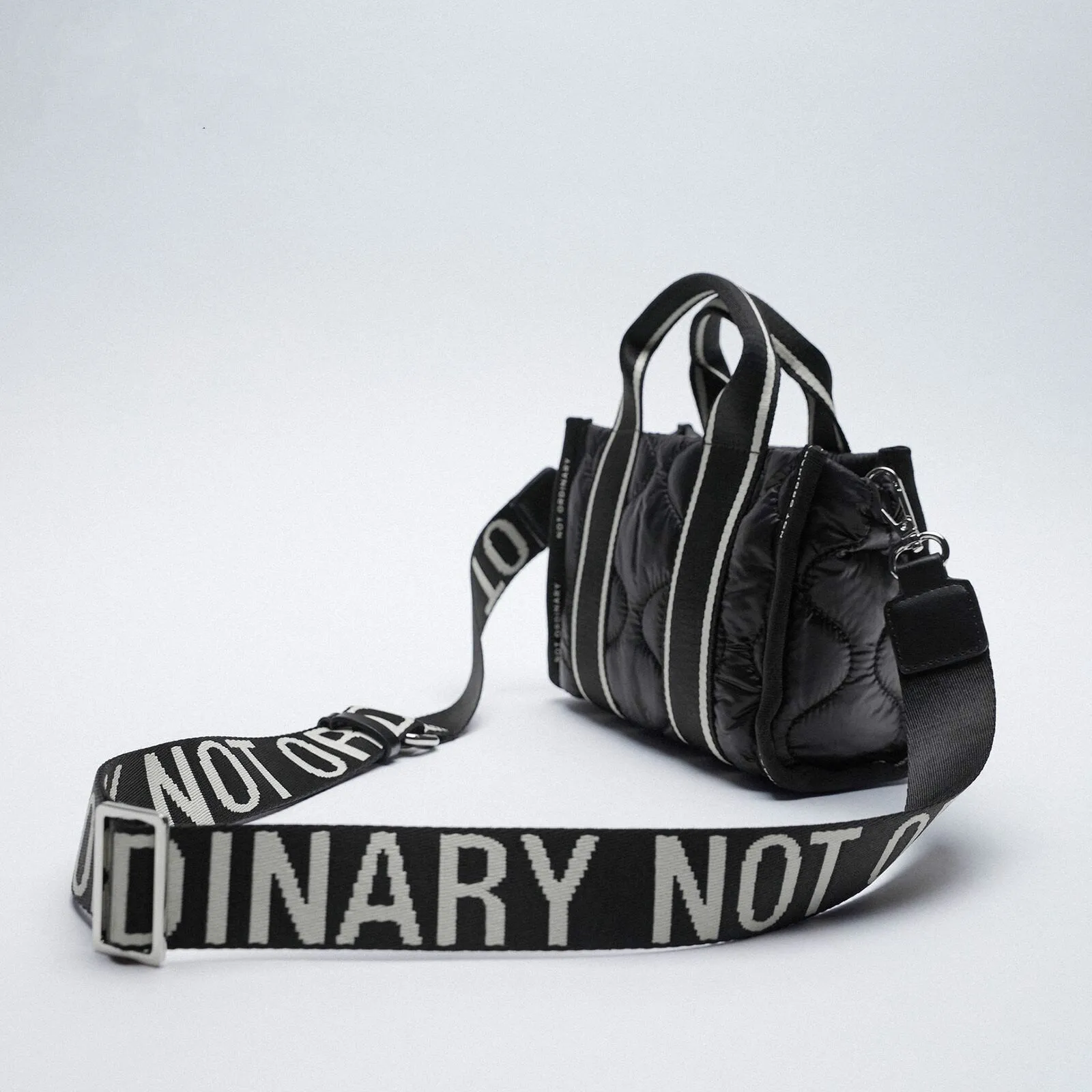 Christmas Gift Brand Designer Padded Bag for Women Shopper Crossbody Bags Large Capacity Wide Shoulder Strap Female Tote Handbags Nylon Black