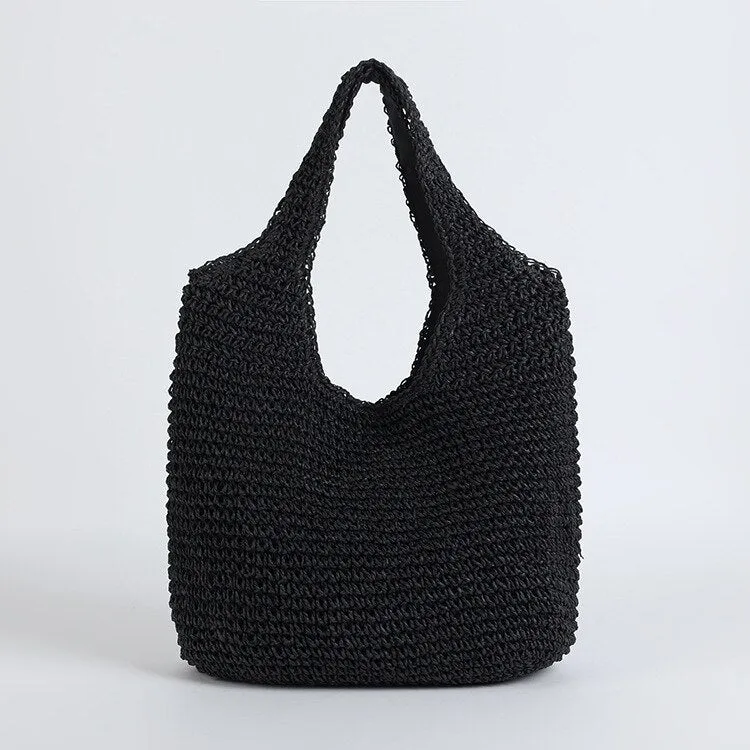 Christmas Gift casual straw women shoulder bags wicker woven ladies handbags handmade summer beach rattan bag female messenger bag large tote