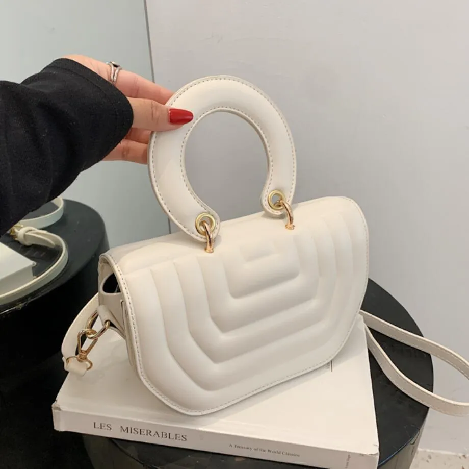 Christmas Gift Elegant Female Tote Saddle Bag 2021 New High-quality PU Leather Women's Designer Handbag Luxury brand Shoulder Messenger Bag
