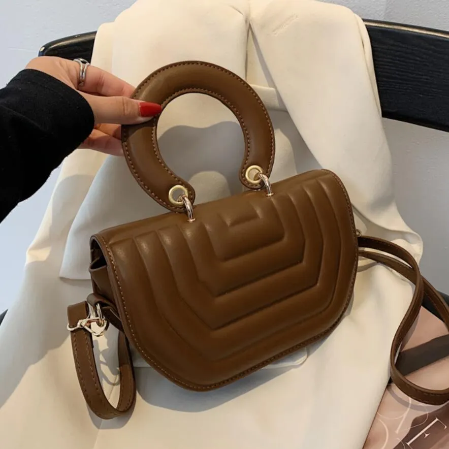 Christmas Gift Elegant Female Tote Saddle Bag 2021 New High-quality PU Leather Women's Designer Handbag Luxury brand Shoulder Messenger Bag