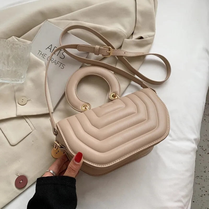 Christmas Gift Elegant Female Tote Saddle Bag 2021 New High-quality PU Leather Women's Designer Handbag Luxury brand Shoulder Messenger Bag
