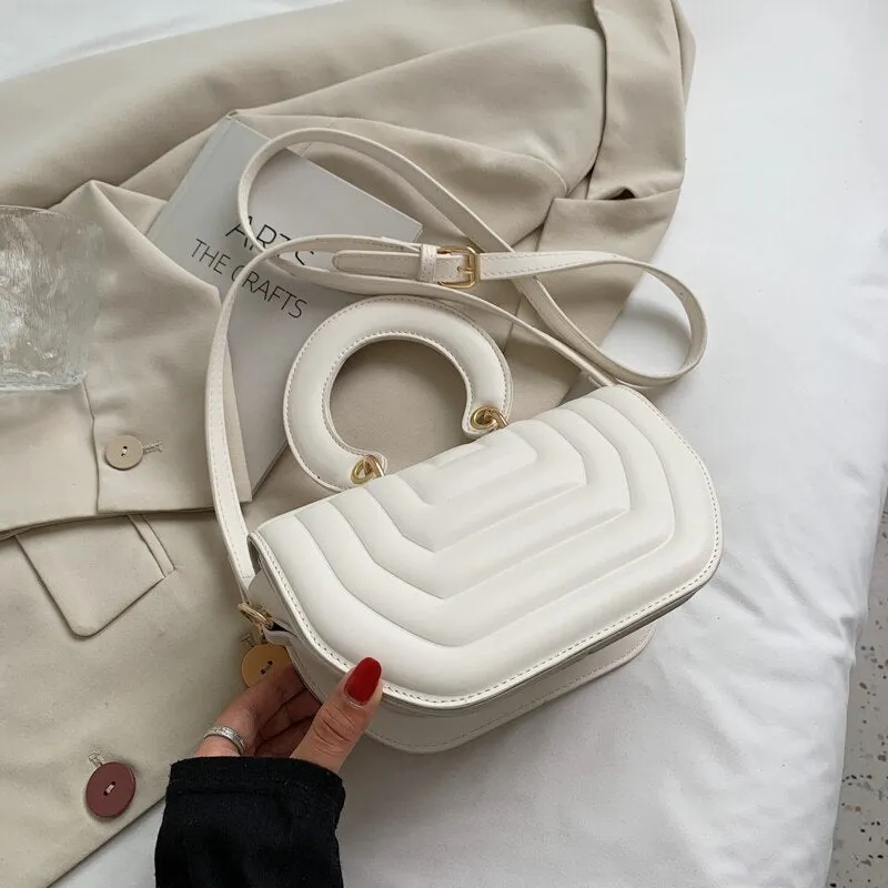 Christmas Gift Elegant Female Tote Saddle Bag 2021 New High-quality PU Leather Women's Designer Handbag Luxury brand Shoulder Messenger Bag