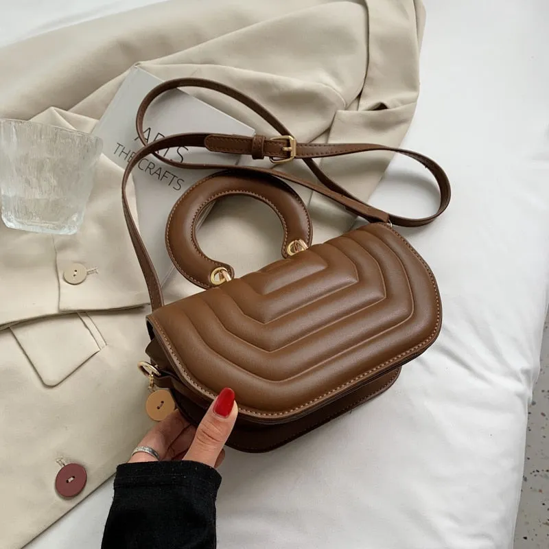 Christmas Gift Elegant Female Tote Saddle Bag 2021 New High-quality PU Leather Women's Designer Handbag Luxury brand Shoulder Messenger Bag