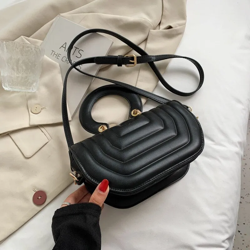 Christmas Gift Elegant Female Tote Saddle Bag 2021 New High-quality PU Leather Women's Designer Handbag Luxury brand Shoulder Messenger Bag