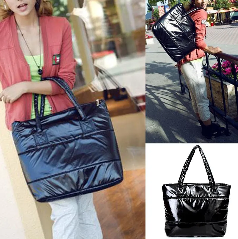 Christmas Gift Fashion Space Cotton Women Shoulder Bags Designer Handbags Luxury Down Messenger Bag Lady Large Tote Big Purses 2020 Winter Sac