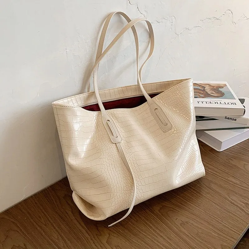 Christmas Gift Stone Pattern Ladies Tote Bags High Capacity PU Leather Shoulder Bags For Women 2020 Fashion Handbags Female Designer Handle Bag