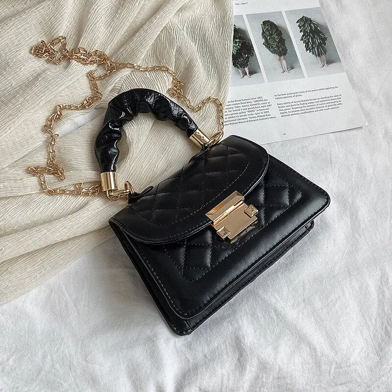 Christmas Gift Women's Handbag Fashion Tote Sewing Rhombus Thread Shoulder Bag Beige Leather Luxurious Luxury Brand Trend Shoulder Clutch Bag