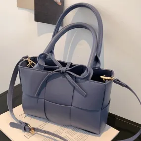 Christmas Gift Woven Square Tote bag 2021 Fashion New High-quality PU Leather Women's Designer Handbag Luxury brand Shoulder Messenger Bag
