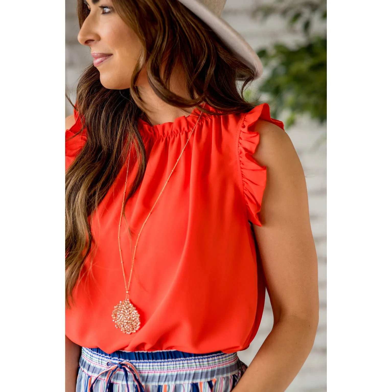 Cinched Ruffle Tank