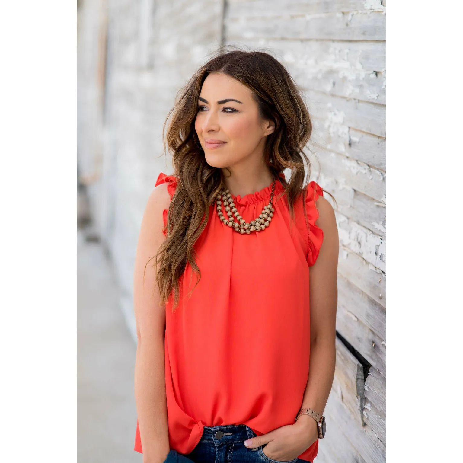 Cinched Ruffle Tank