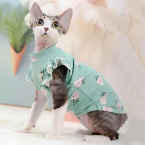Cute Cotton Cat Hoodies for Spring & Autumn | Sphynx Cat Costumes & Pajamas | Sphinx Kitten Clothes & Cat Clothing